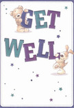 Brimming with warmth and optimism, this get well card delivers more than just words-it's a gentle embrace from Brentwood's caring community. The scene features two delightful characters-a mildly bashful teddy bear and a bright-eyed puppy-each playfully interacting with the oversized, colourful 'Get Well' letters that arc across a creamy background. Rich hues of indigo and teal in the text sparkle against the gentle backdrop, recalling the lively floral displays seen in local Brentwood shop windows. Tiny stars in purple and blue glimmer around the figures, imbuing the artwork with a magical, encouraging atmosphere. The illustrated textures of fur seem soft to the touch, bridging the visual and emotional, much like a comforting voice during recovery. Whether sent with a bouquet from Flowers Brentwood to a hospital off London Road or a family home near Ingrave, this card stands as a visual and emotional salve-its spirit both soothing and celebratory, offering heartfelt support to anyone in need of cheer across Brentwood.